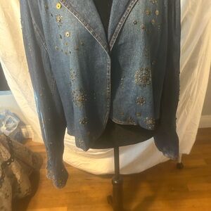 Silhouette Blue Embellished Jean Jacket